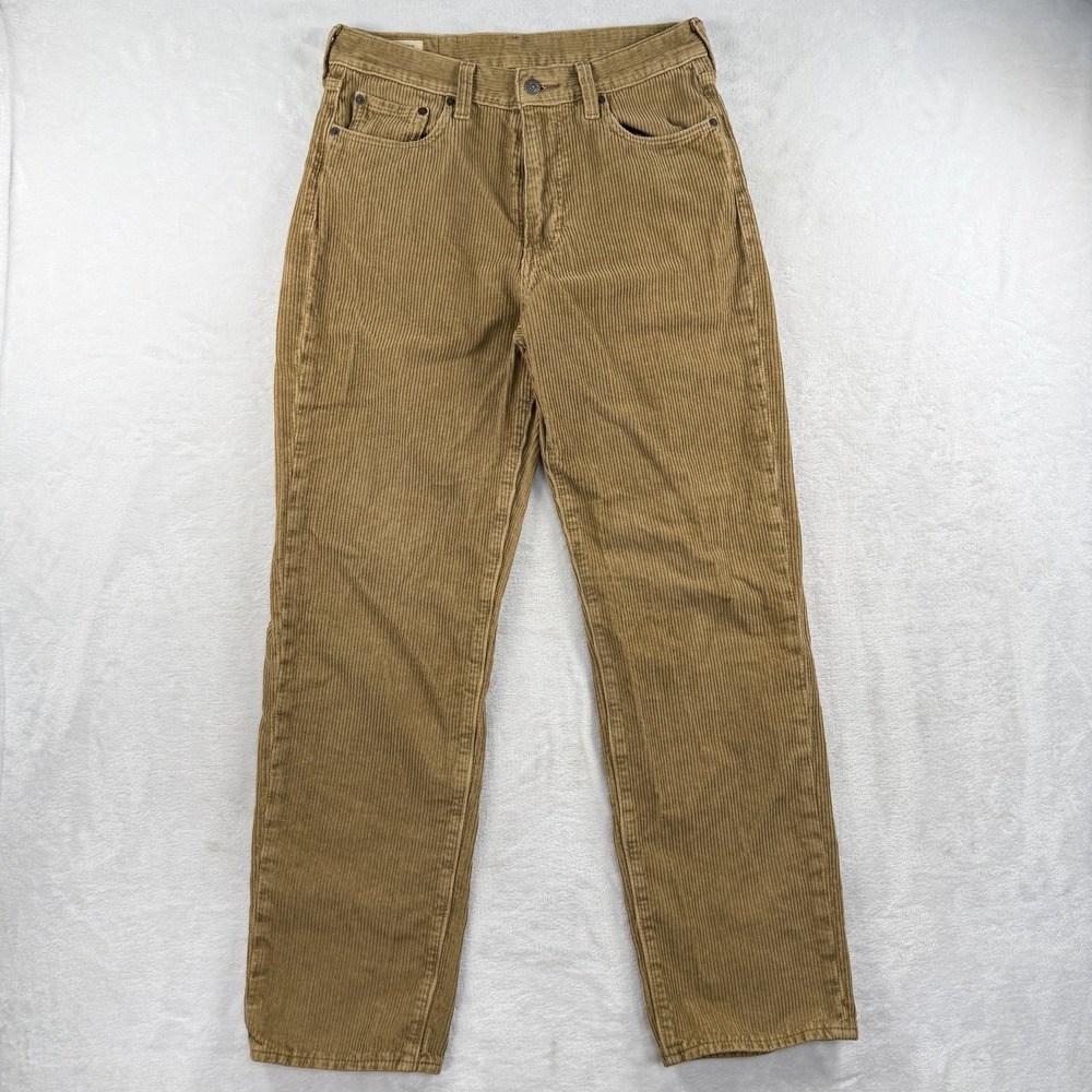 Levis 568 Chords Pants Mens 30x30 Corduroy Chino Loose Straight Fit Red Tab Tan